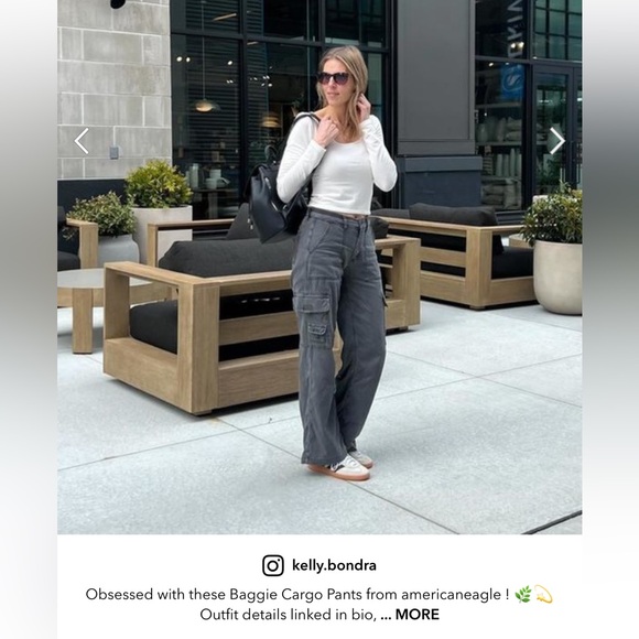 AMERICAN EAGLE Dreamy Drape Stretchy Cargo Pants Size 2 Short - Picture 7 of 12